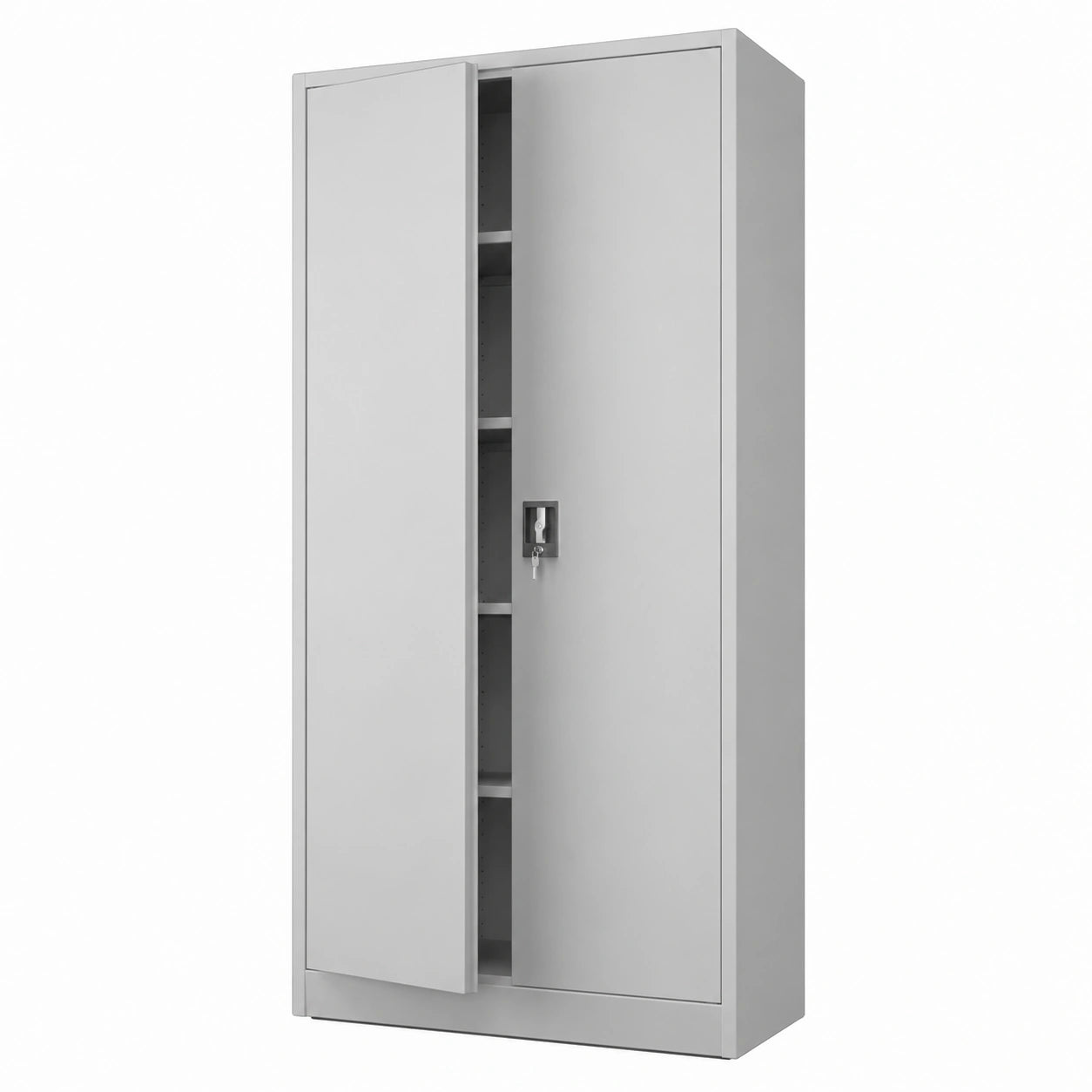 Aktenschrank – 185 × 90 cm, Hellgrau, für Büro