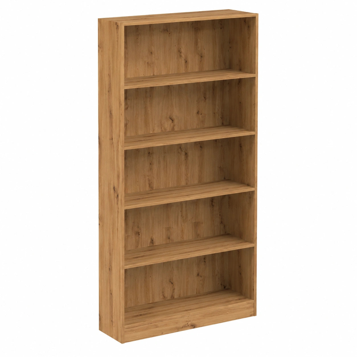 Bücherregal – mit Stauraum, aus Holzwerkstoff und Eichenholz, Artisan-Eiche, für Wohnzimmer und Büro