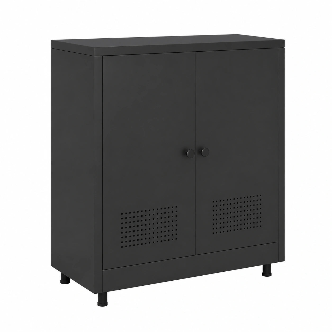 Aktenschrank – aus Metall, Schwarz