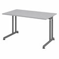 Schreibtisch – 140 × 80 cm, höhenverstellbar, Grau, für Büro