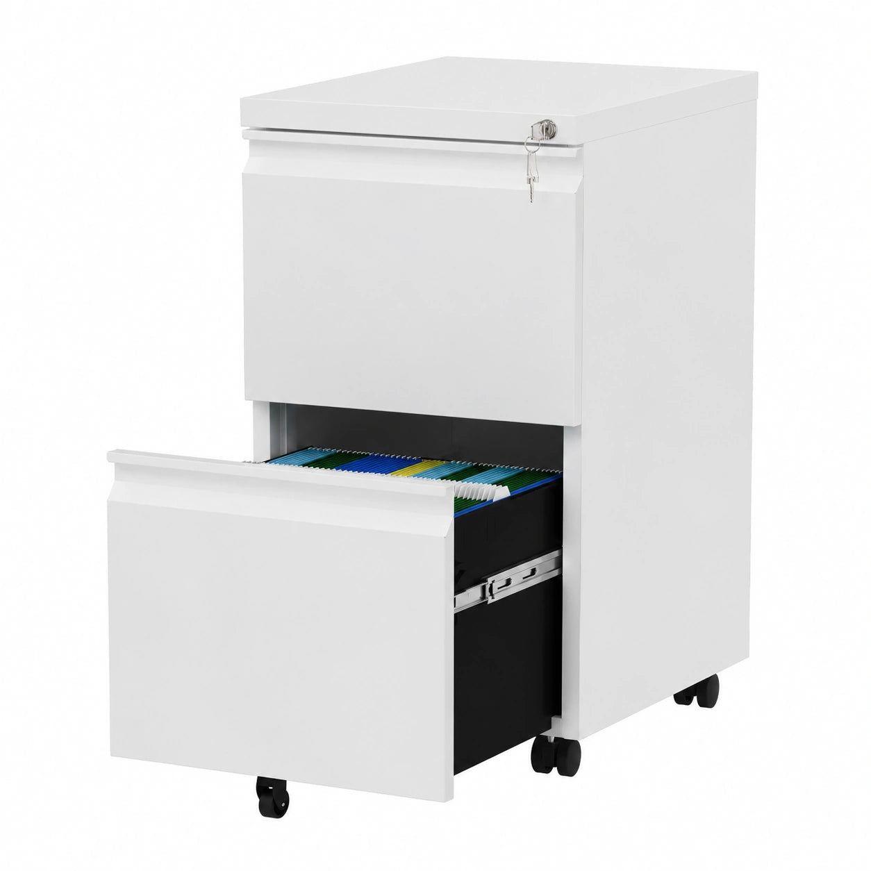 Aktenschrank – 51 × 39 × 71 cm, mit Schubladen, mit Rollen