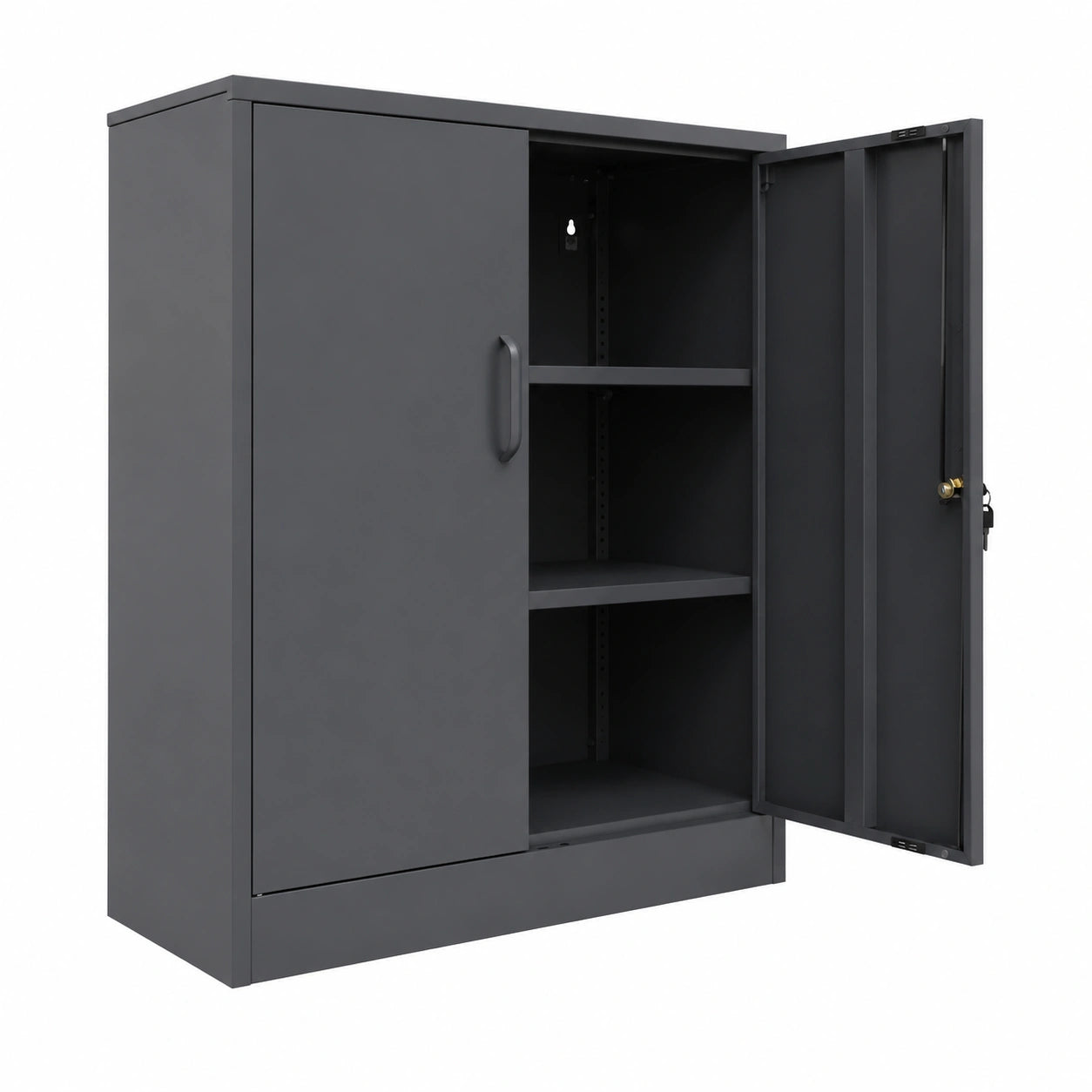 Aktenschrank – mit Ablagen, Anthrazit, für Büro