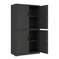 Aktenschrank – 40 × 80 × 180 cm, mit mehreren Türen, mit Ablagen, aus Stahl