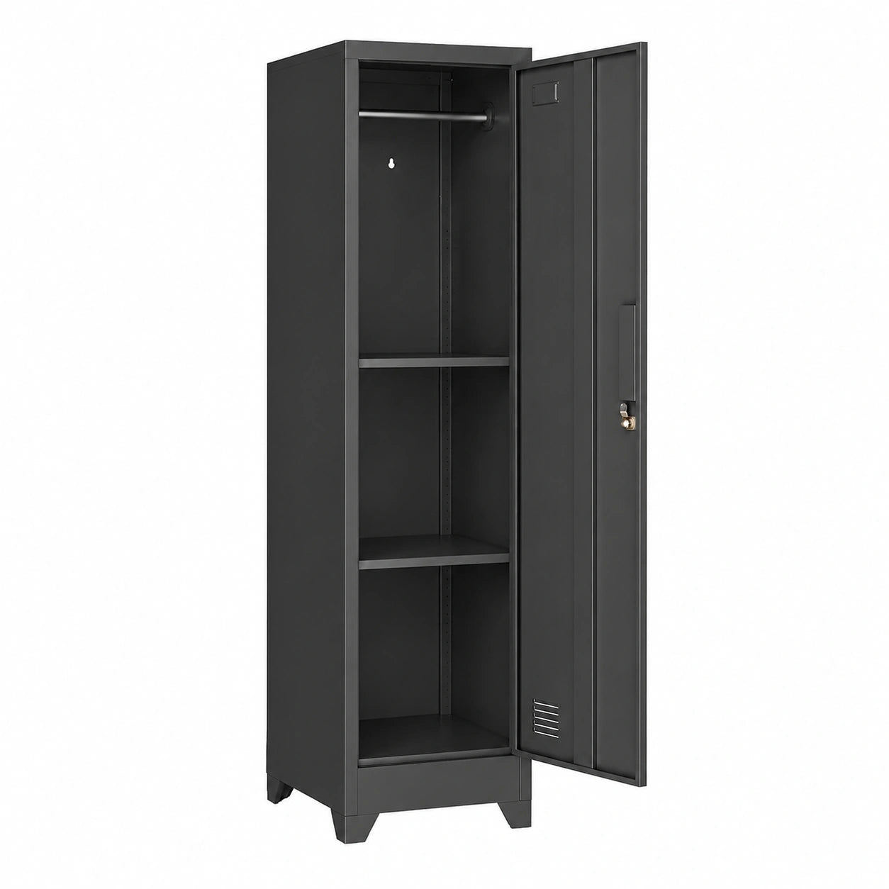 Metallschrank – 150 × 38 × 38 cm, Schwarz