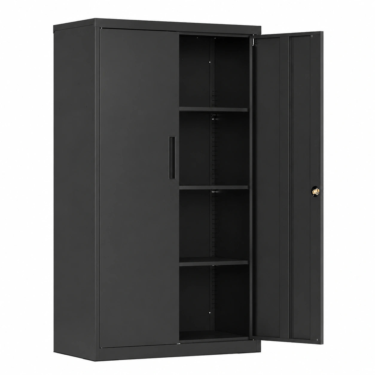 Aktenschrank – 80 × 40 × 140 cm, mit mehreren Türen, mit Ablagen, aus Stahl