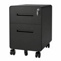 Rollcontainer – mit Schubladen, aus Metall, Schwarz, für Büro