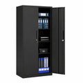 Aktenschrank – 180 cm, aus Stahl, Schwarz, für Wohnzimmer und Büro