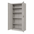 Aktenschrank – 90 × 40 × 185 cm, mit mehreren Türen, mit Ablagen, Hellgrau, für Büro