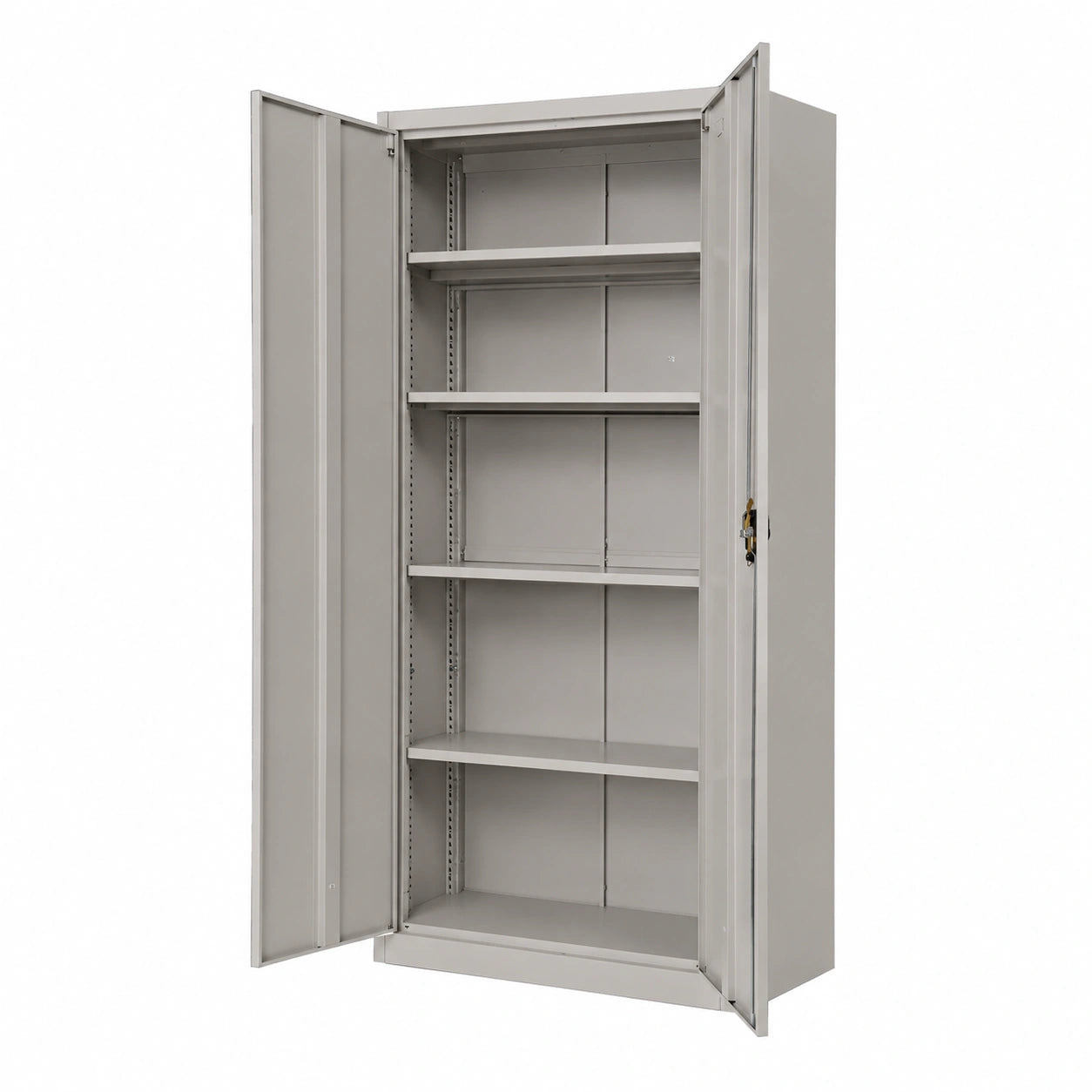 Aktenschrank – 90 × 40 × 185 cm, mit mehreren Türen, mit Ablagen, Hellgrau, für Büro