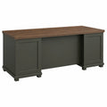 Schreibtisch – 3-teilig, Landhausstil, aus Eichenholz, Grün, für Büro