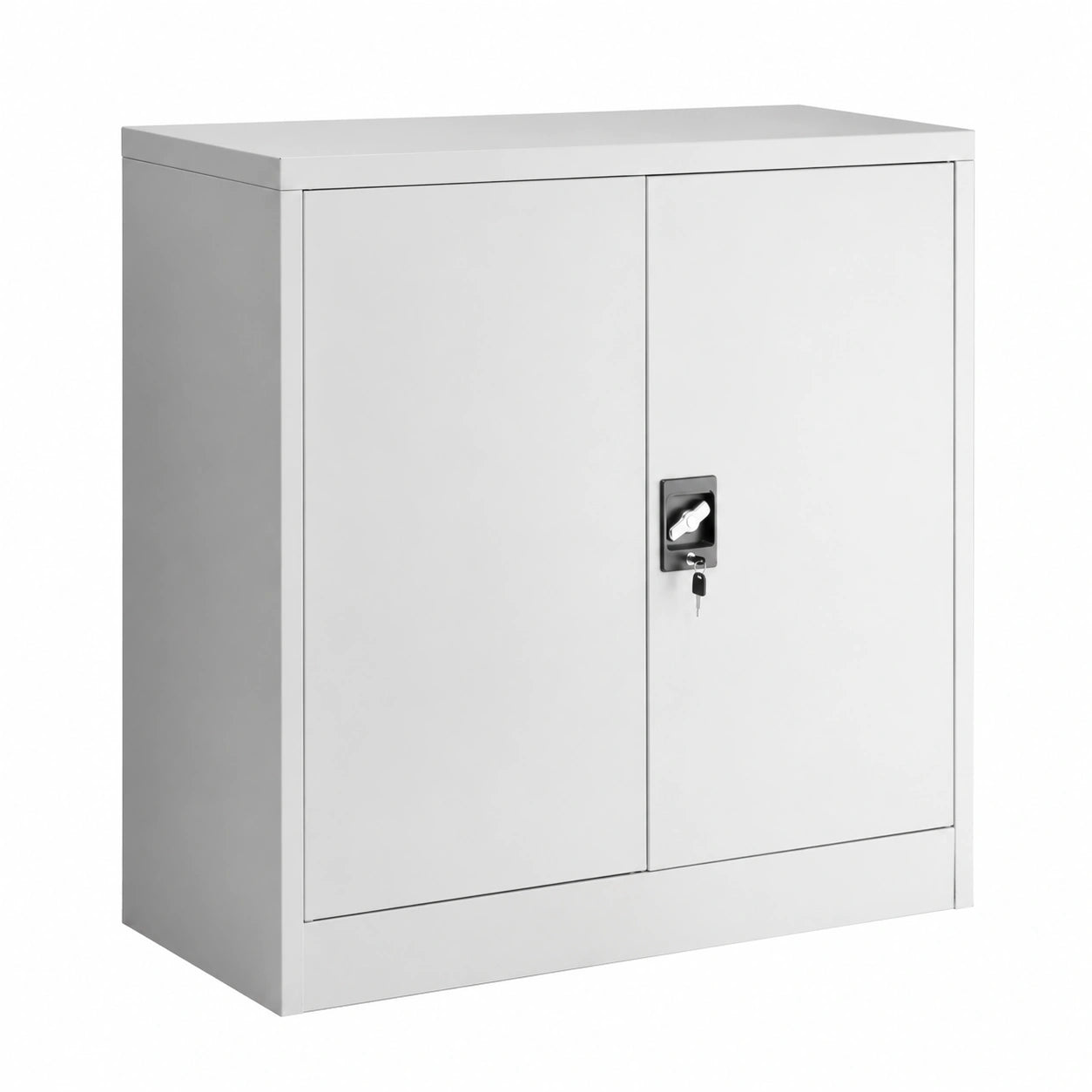 Aktenschrank – 90 × 40 × 90 cm, höhenverstellbar, mit Ablagen, aus Stahl, Grau
