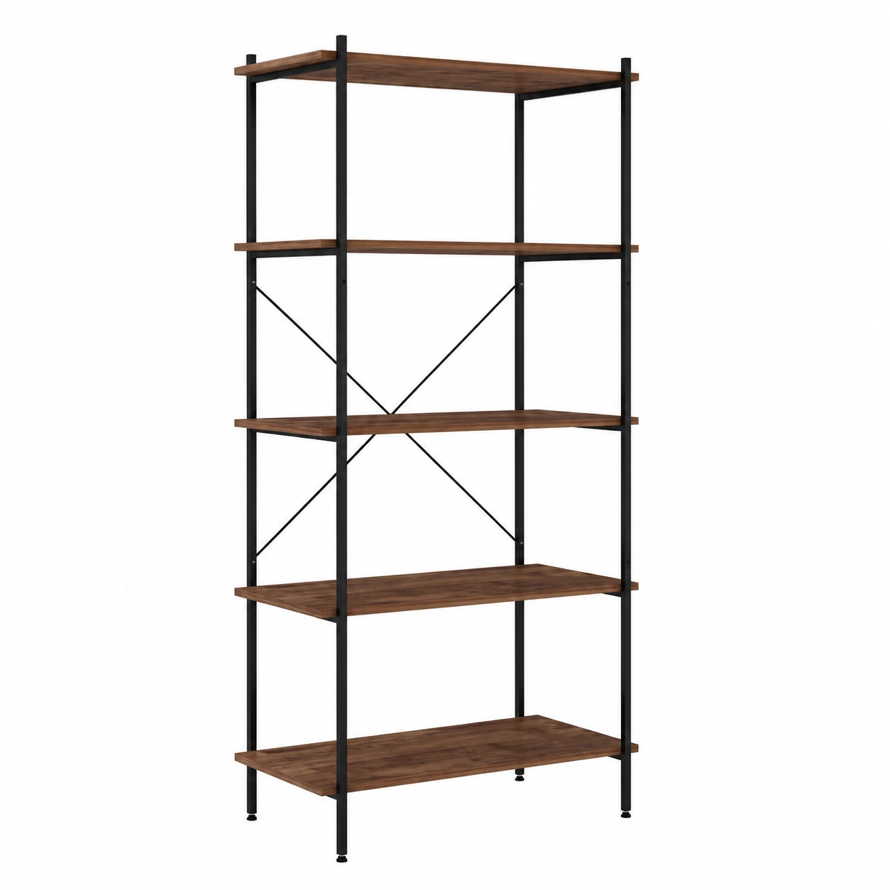 Regal – 80 × 40 × 163 cm, aus Holz, Schwarz