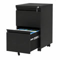 Rollcontainer – 51 × 39 × 71 cm, mit Schubladen, mit Rollen, aus Metall, Schwarz