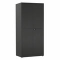 Metallschrank – 180 cm, Schwarz, für Wohnzimmer und Büro
