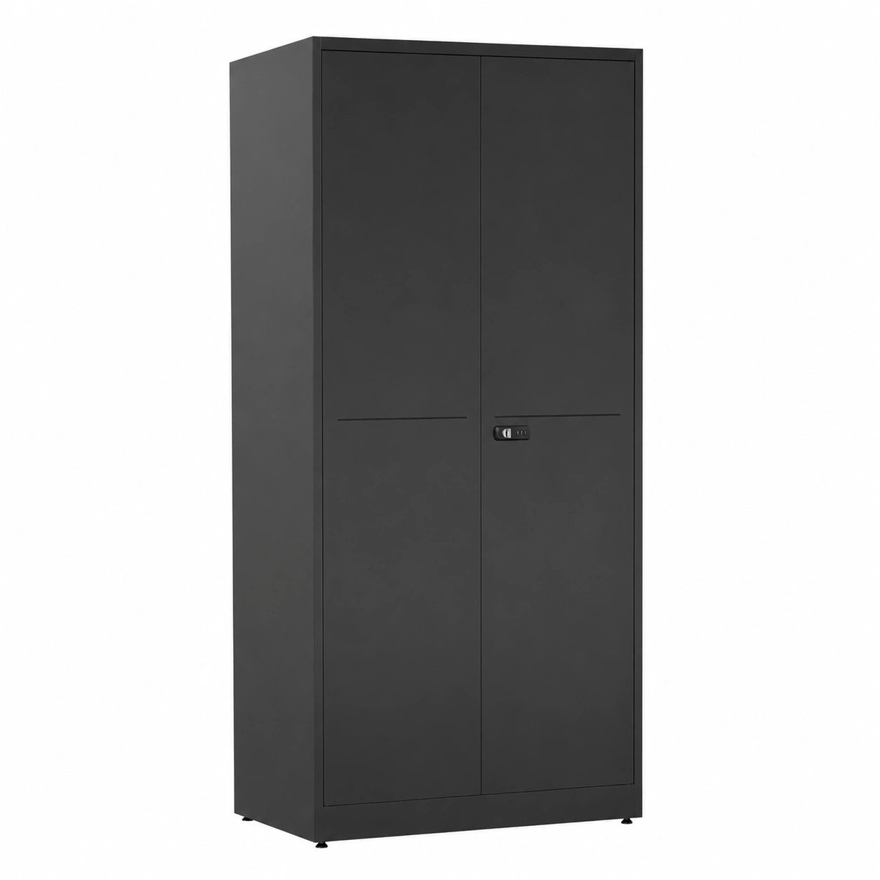 Metallschrank – 180 cm, Schwarz, für Wohnzimmer und Büro