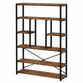 Bücherregal – 30 × 120 × 180 cm, Industriestil, aus Metall und Holz, Schwarz, für Wohnzimmer, Schlafzimmer und Büro