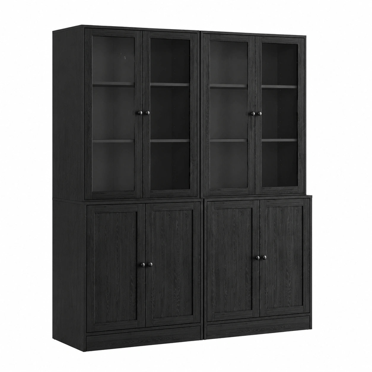 Bücherregal – 180 cm, Schwarz, für Esszimmer, Küche und Wohnzimmer