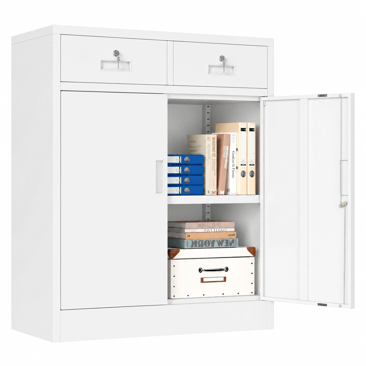 Aktenschrank – mit Schubladen, mit mehreren Türen, aus Stahl, für Büro