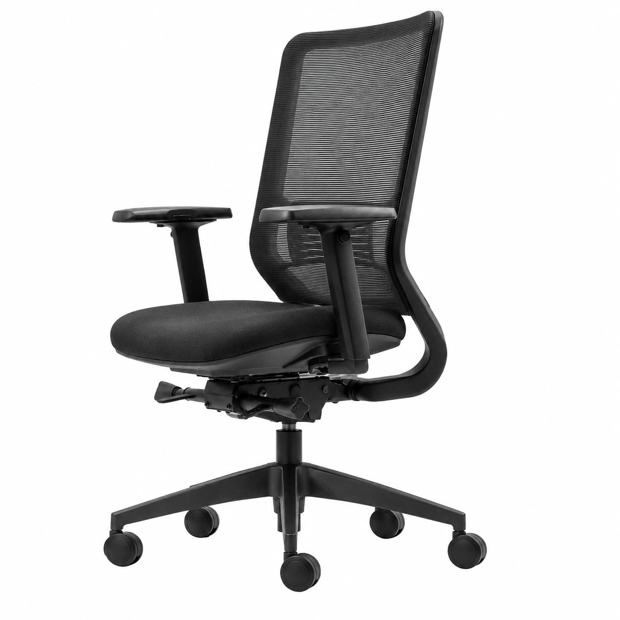 Bürostuhl – moderner Stil, mit Armlehnen, Schwarz, für Büro